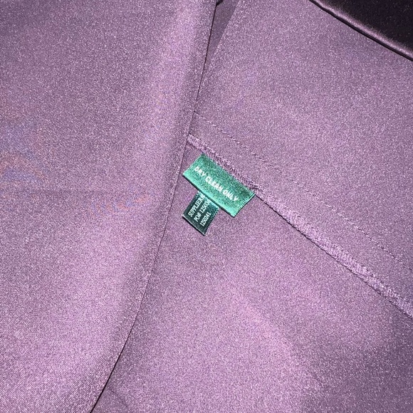 Ralph Lauren Deep Purple Satin Cocktail Dress/Ruched Waist/Size 6 - Picture 14 of 14